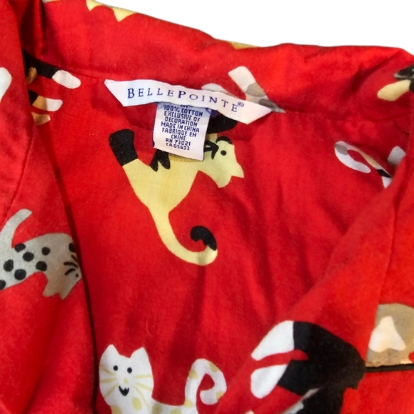 Bellepointe Cotton Pajama Set Red Button Down Sleepwear Medium ❤️ - Picture 5 of 15